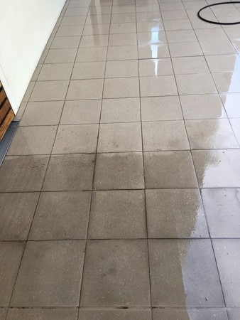 A job half done - an amazing change. The tiles look like new again