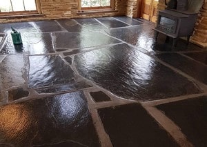 Slate floor restored
